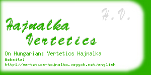 hajnalka vertetics business card